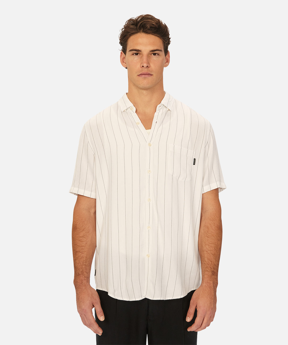 The Torrera Short Sleeve Shirt - White Black