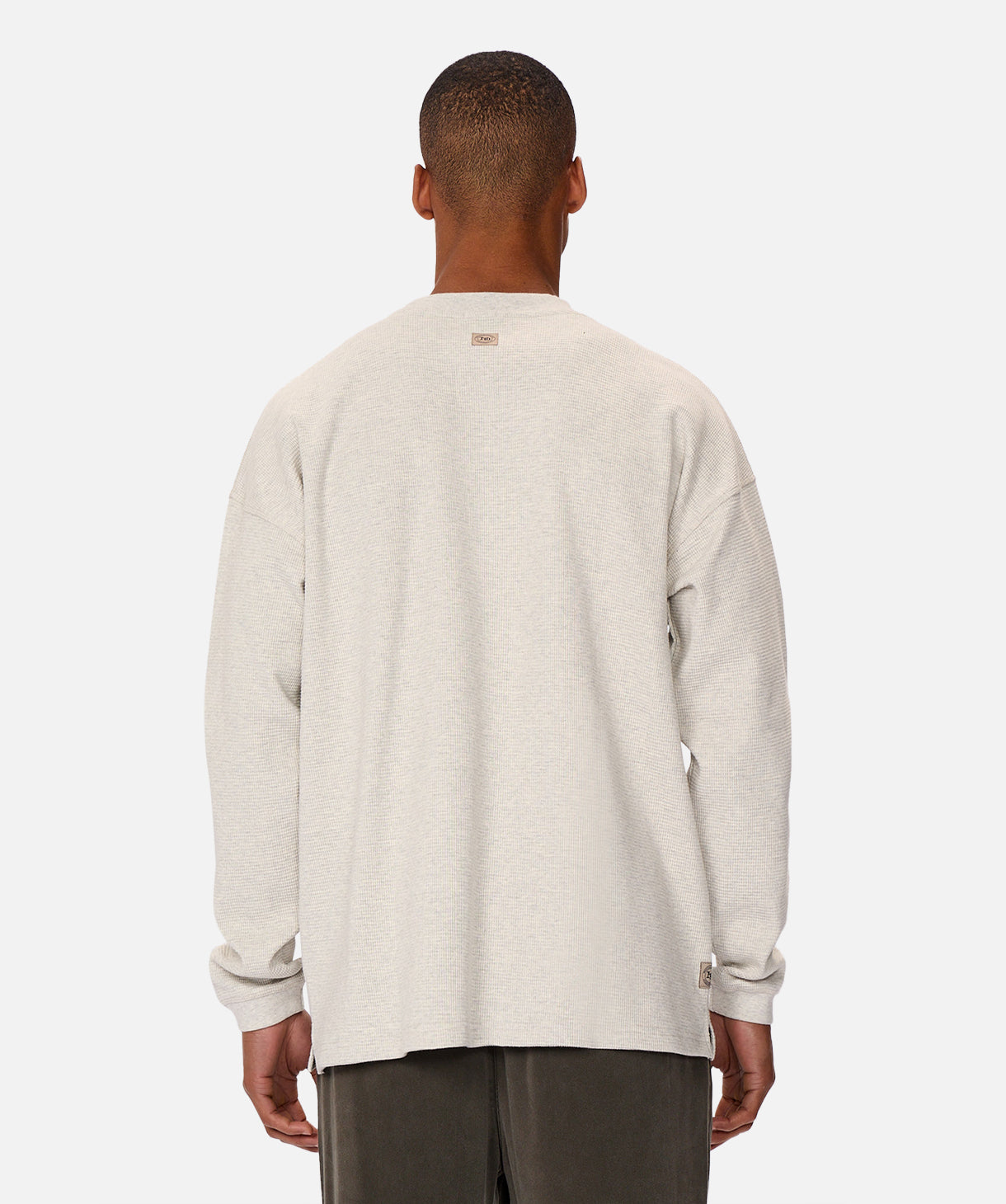 The Bridgeport Waffle Long Sleeve Tee - Oat Melange
