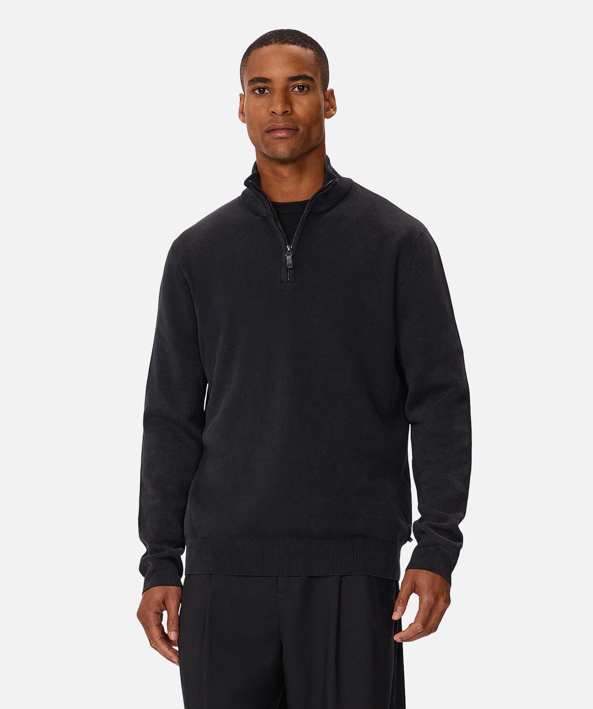 【BLACK】Washed cotton knit WASHED PRINT KNIT T-SHIRT - Black | ZARA United States