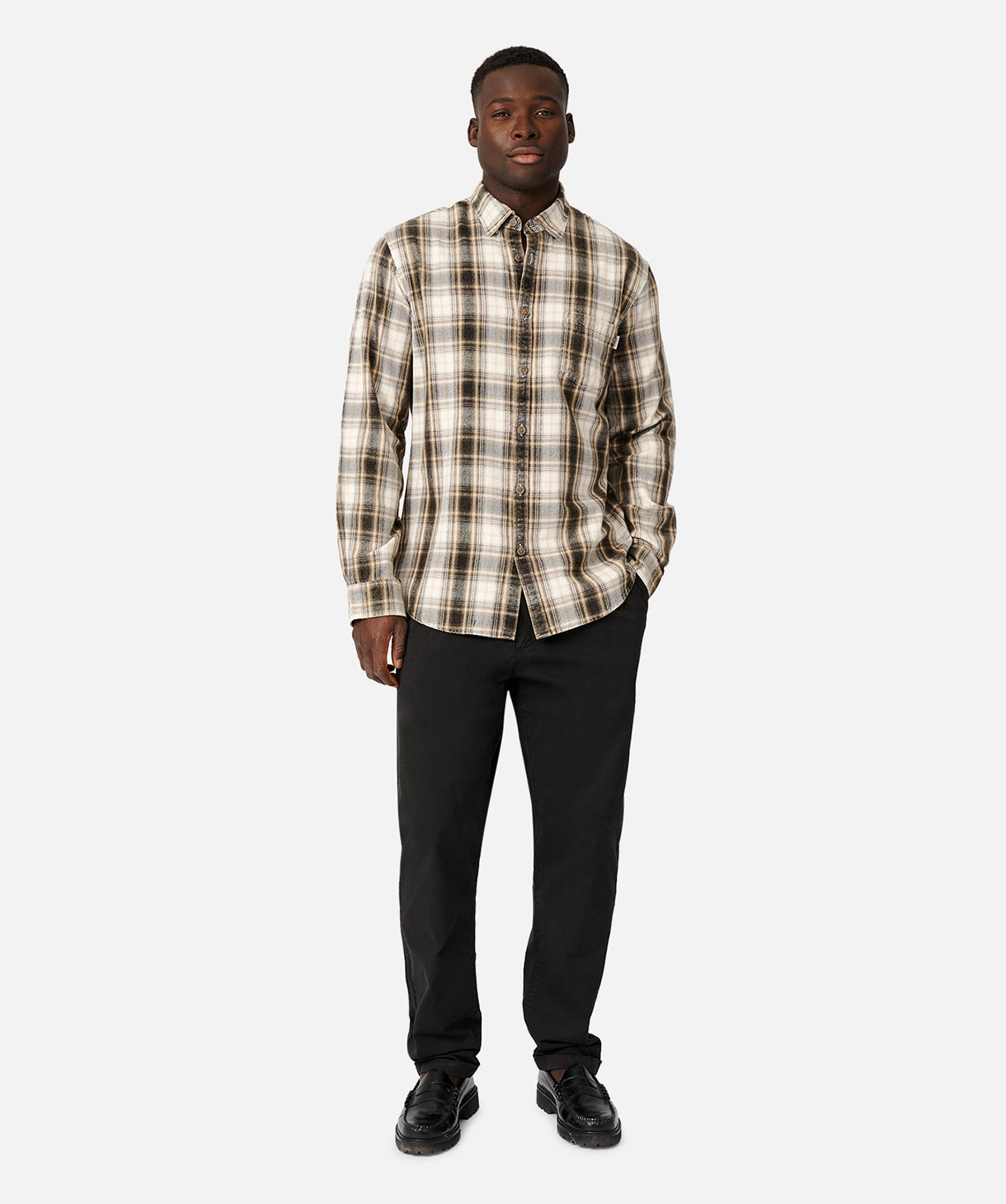 The Cedar Oaks Long Sleeve Shirt - Black/Stone