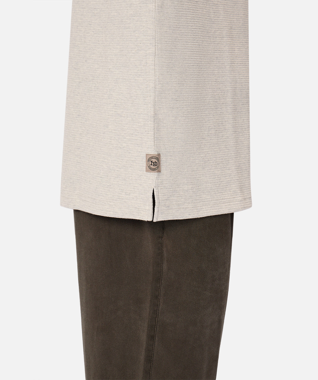 The Bridgeport Waffle Long Sleeve Tee - Oat Melange