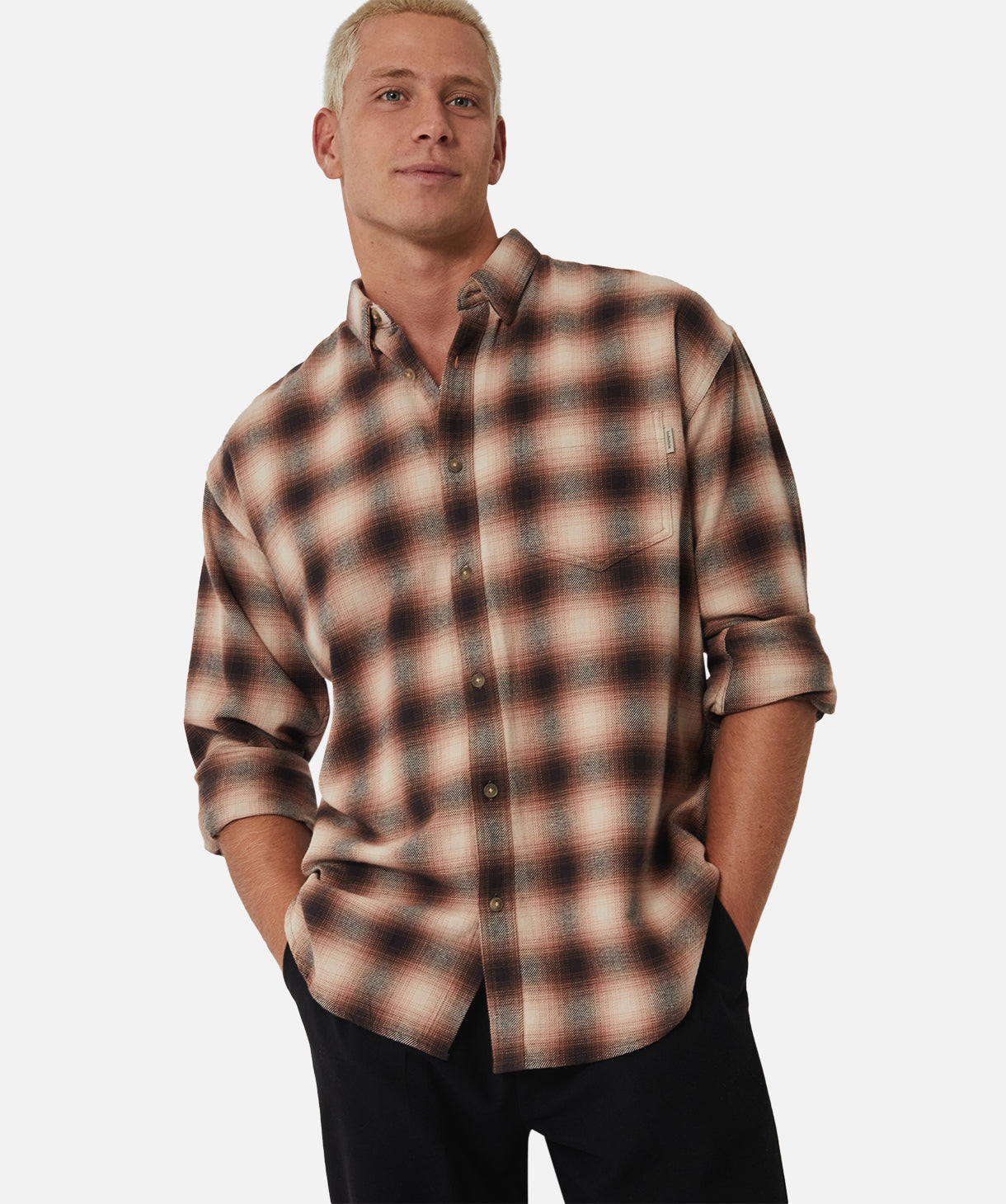 The Harrison Long Sleeve Shirt - Ginger/Black