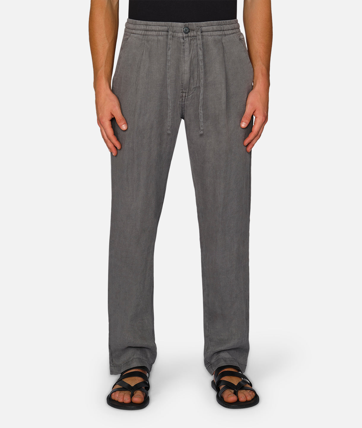 The Capri Linen Pant - Gunmetal