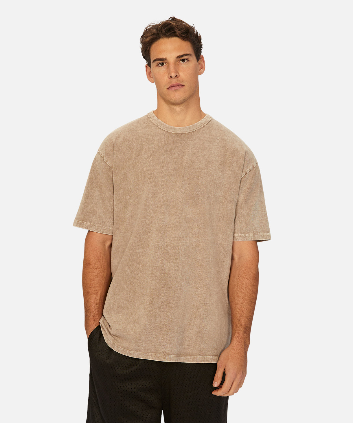 The Del Sur Acid Wash Tee - Almond