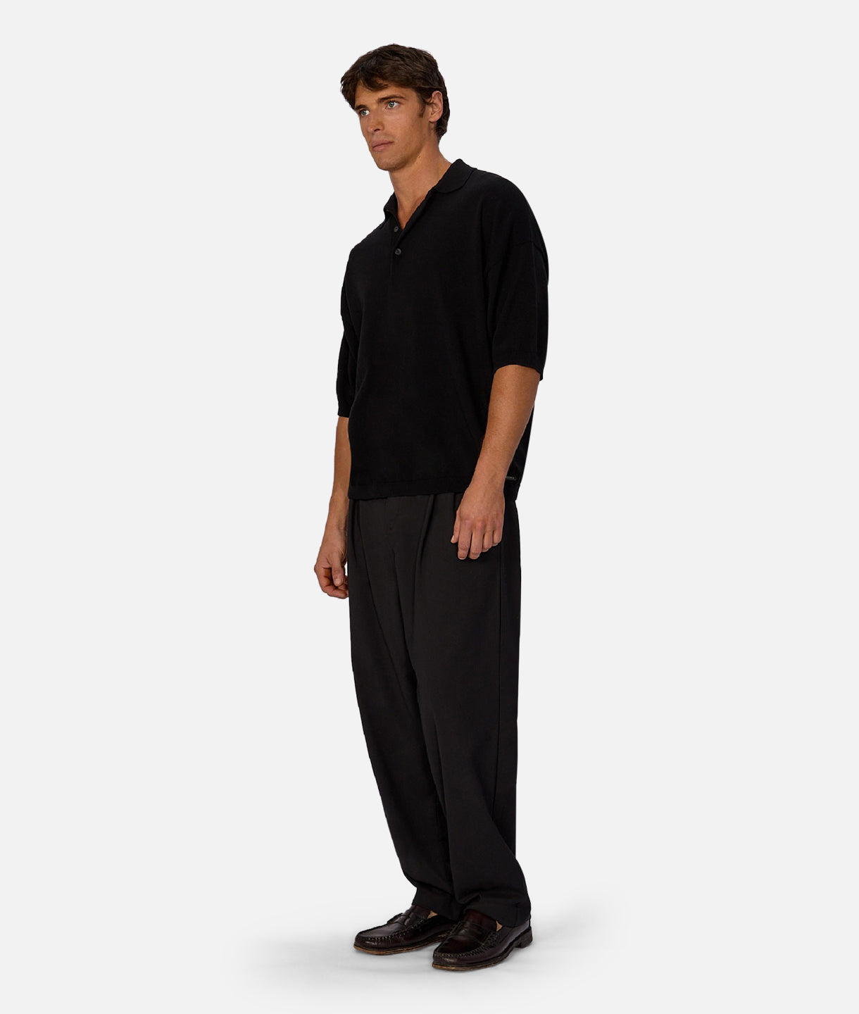 The Del Sur Knitted Polo - Black