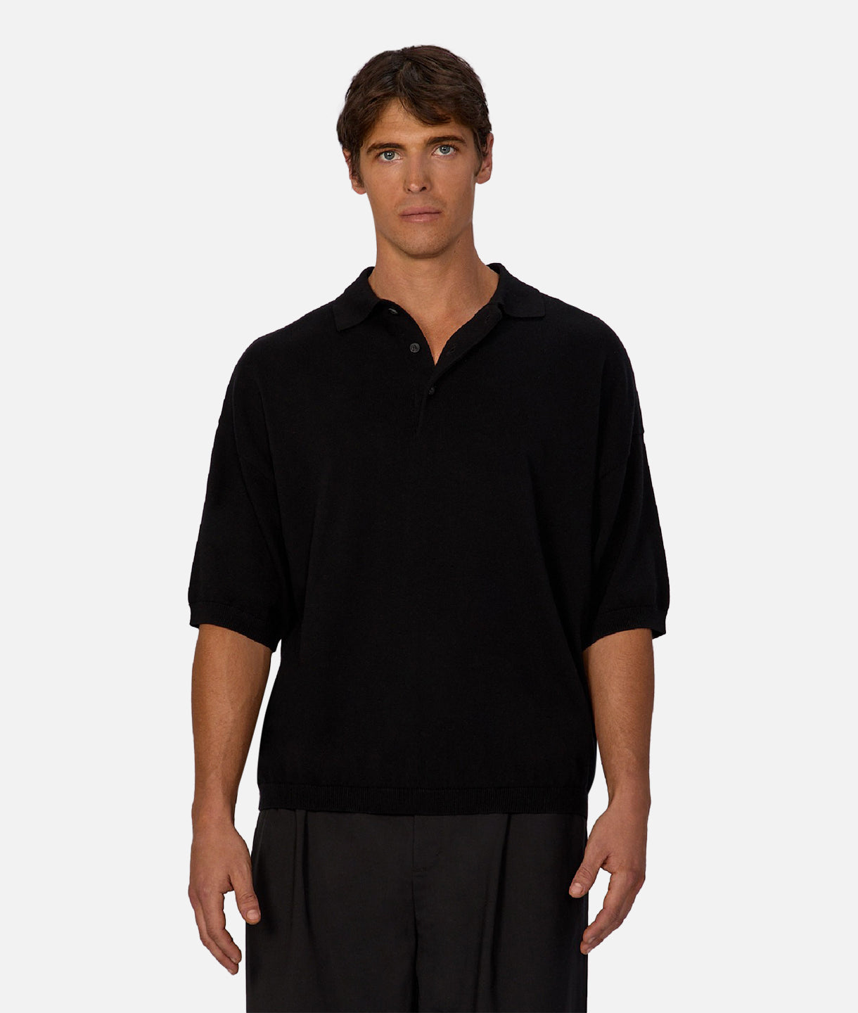 The Del Sur Knitted Polo - Black