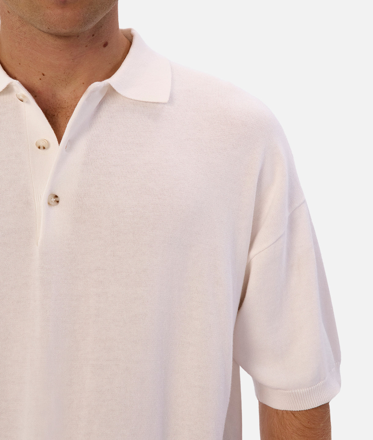 The Del Sur Knitted Polo - Milk