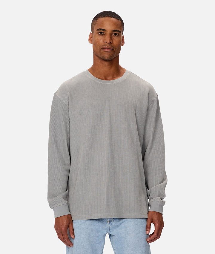 The Pico Ribbed L/s Tee - Storm 24
