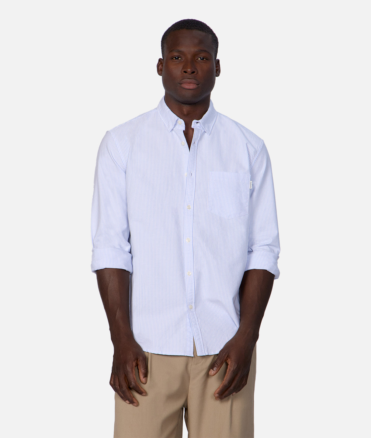 The Cambridge Long Sleeve Shirt - White Light Blue