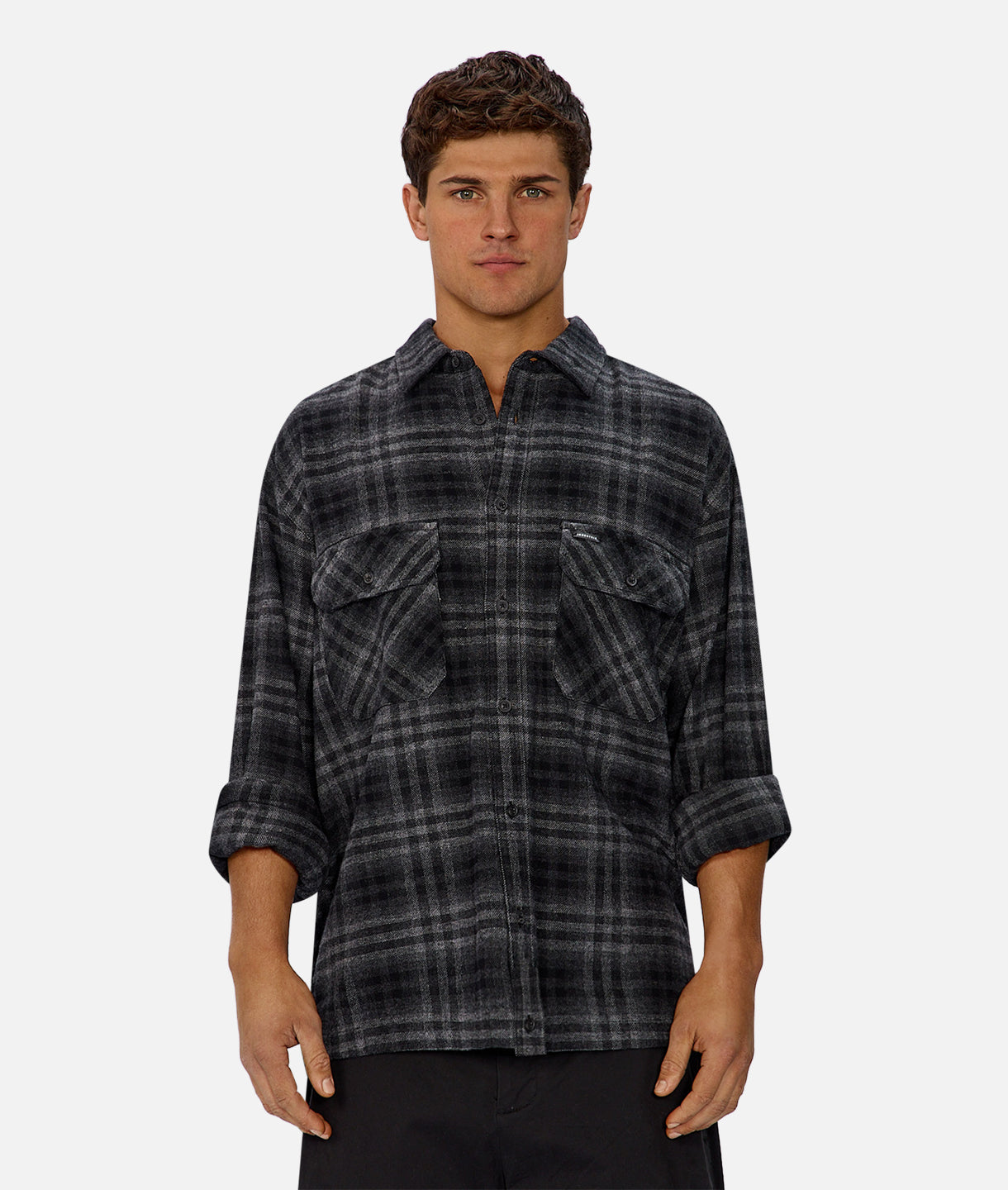 The Canton Long Sleeve Shirt - Charcoal/Grey