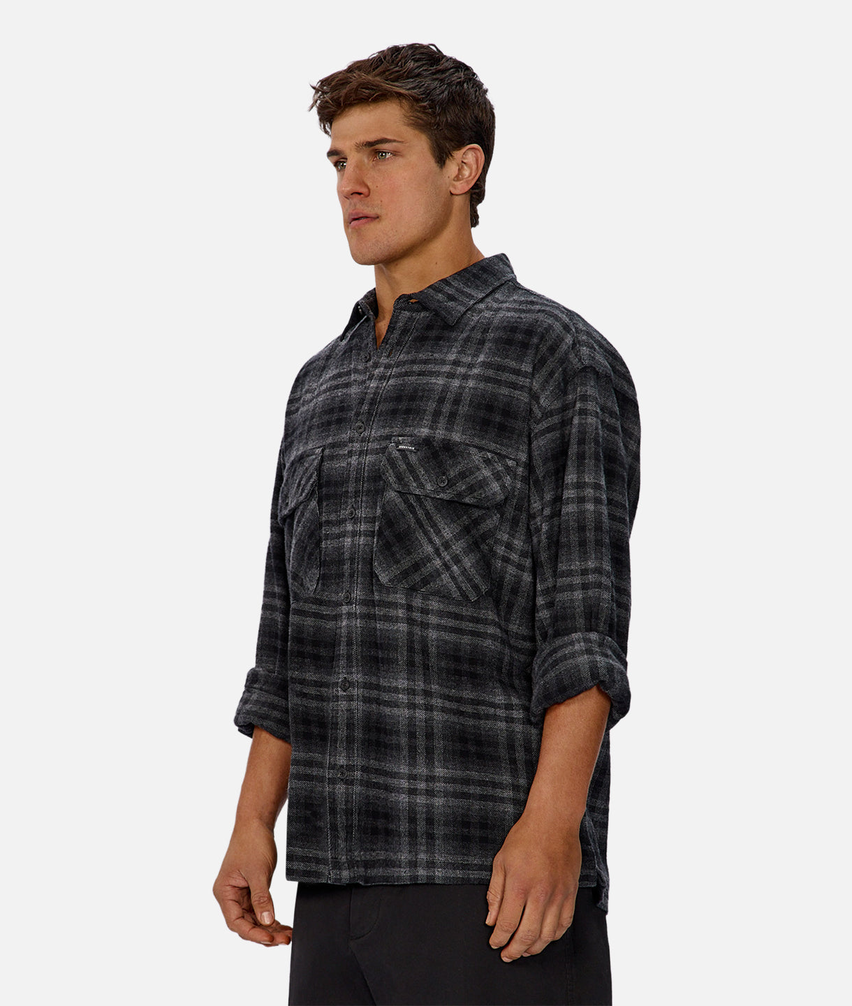 The Canton Long Sleeve Shirt - Charcoal/Grey
