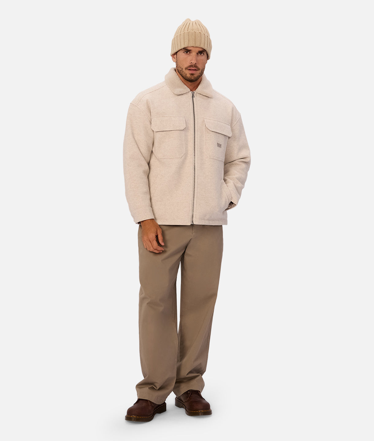 The Coleman Zip Sherpa Jacket - Oatmeal