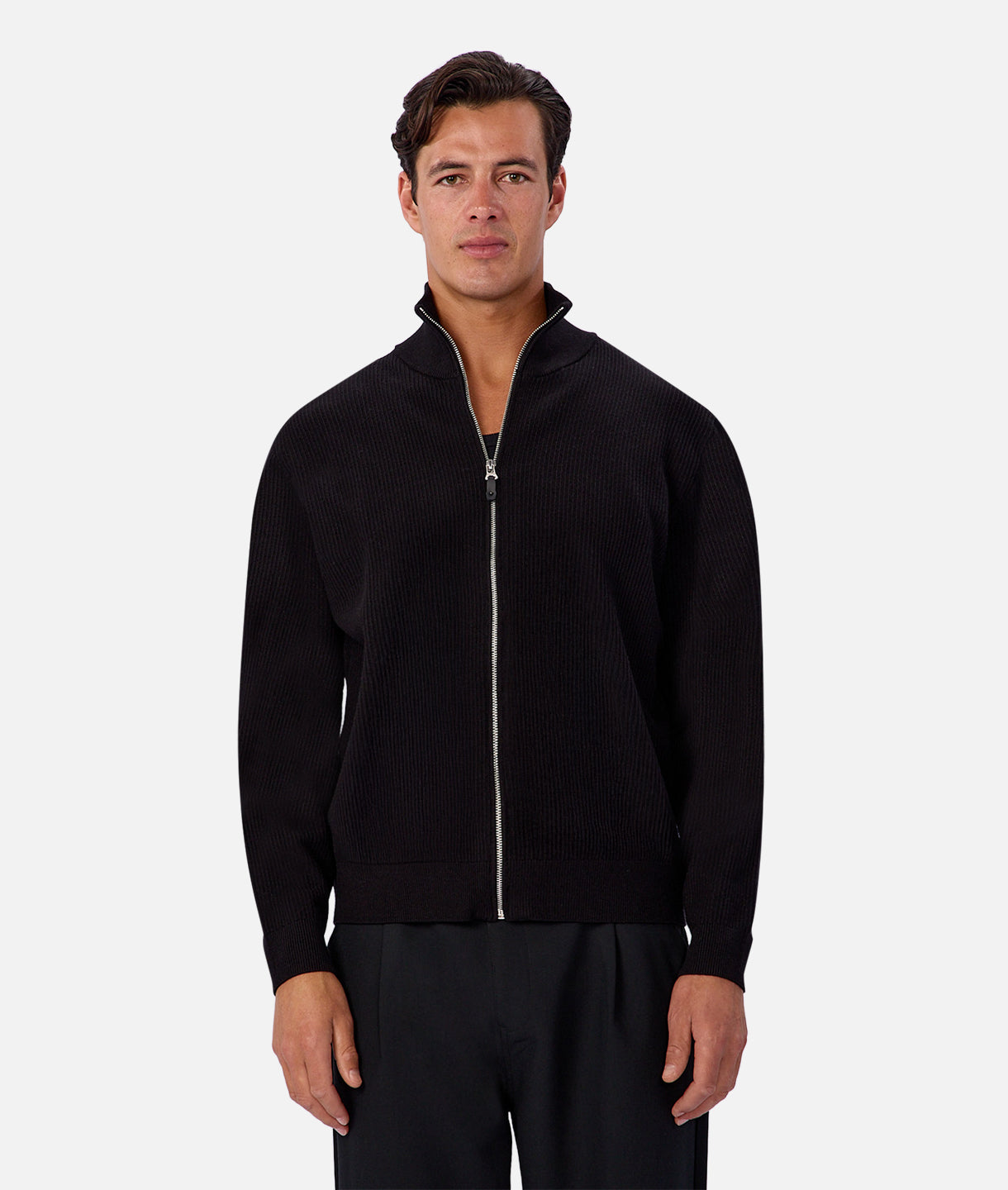 The Zip Thru Boston Knit - Black – Industrie AU