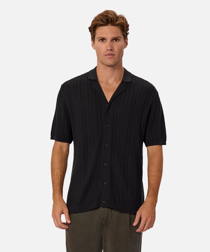 The Alessio S/s Shirt - Obsidian