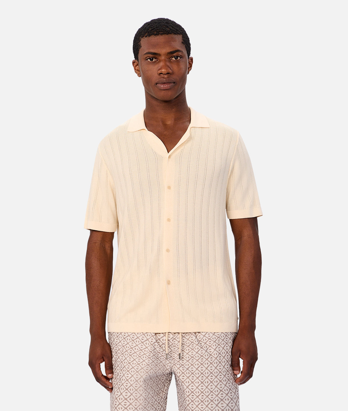 h*h様 SECOND SKINL/ST-SHIRT.13ABSTRACT GR The St Pierre Short Sleeve Shirt - Cream – Industrie AU