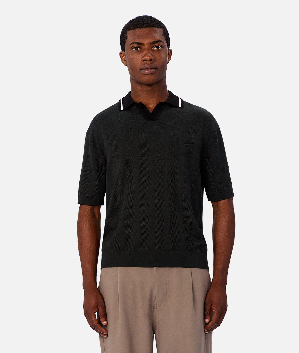 CLESSTE SLUB PILE KNIT POLO ニットポロ CLESSTE SLUB PILE KNIT POLO COLOR:CHARCOAL/BROWN/IVORY SIZE:1/2 12