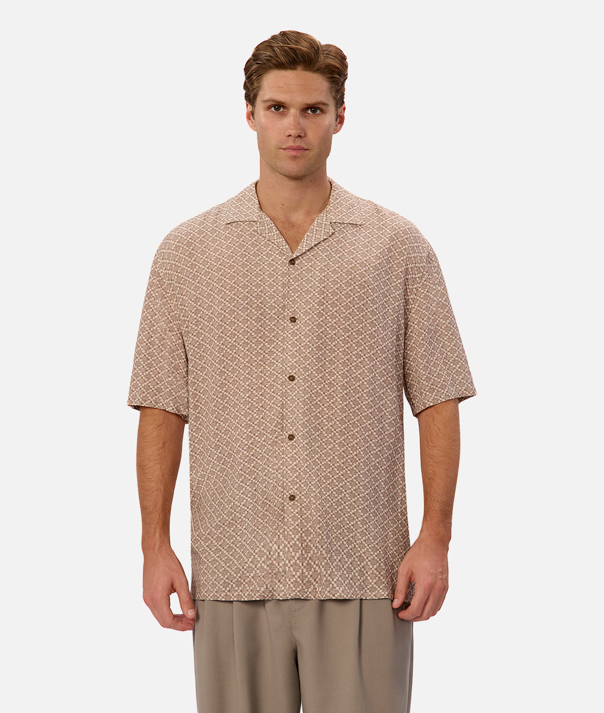The Montericco Short Sleeve Shirt - Bark