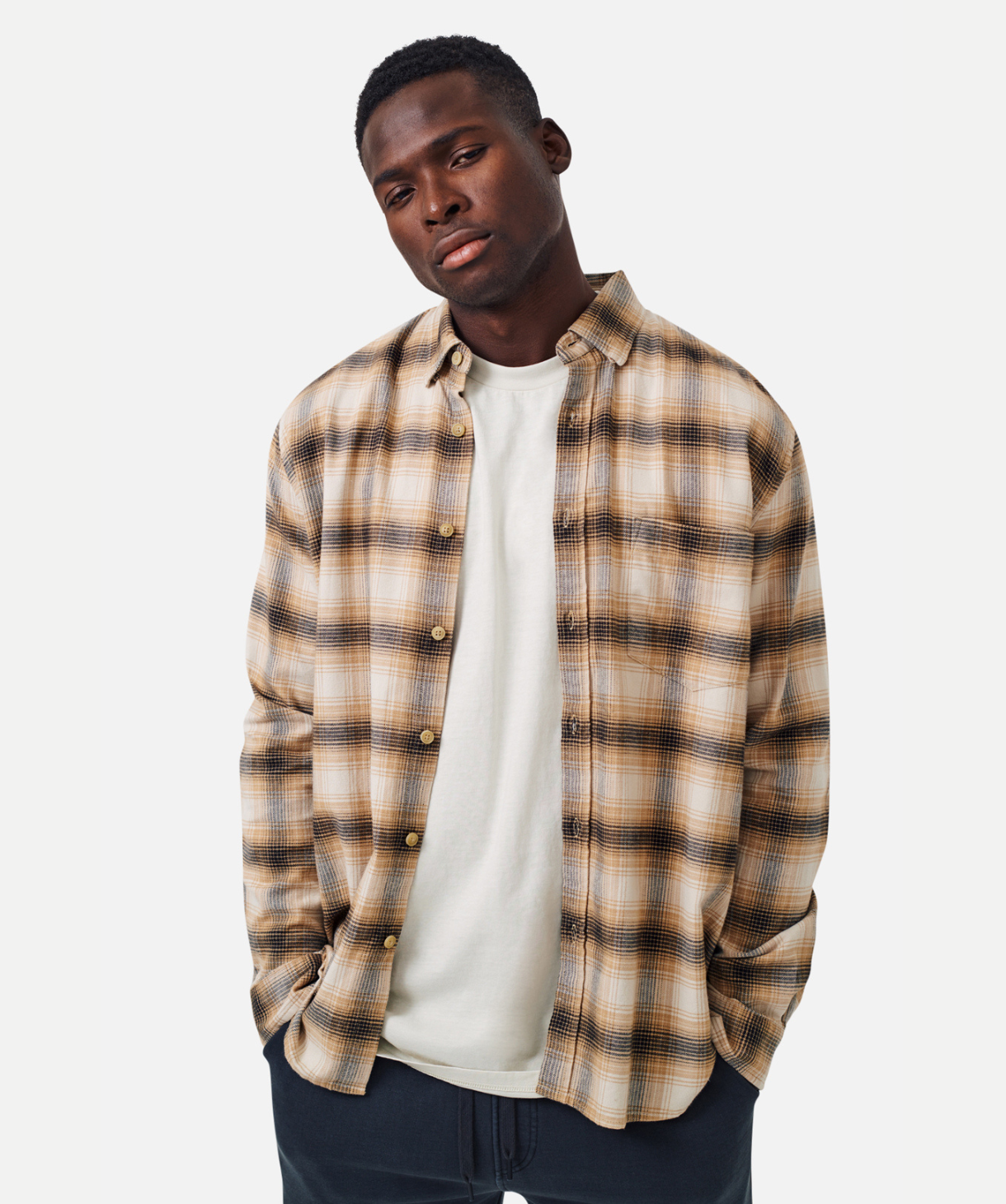 The Bates Long Sleeve Shirt - Brown Multi