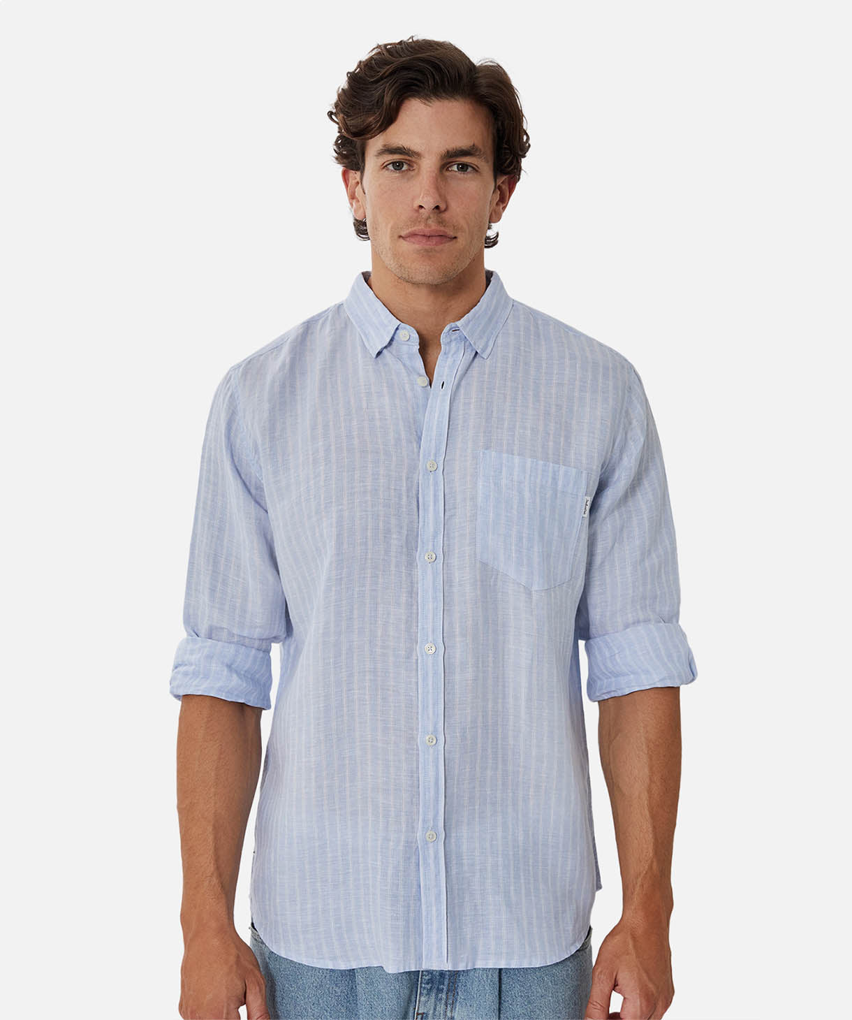 The Mattera L/s Shirt - Light Blue White – Industrie Clothing Pty Ltd