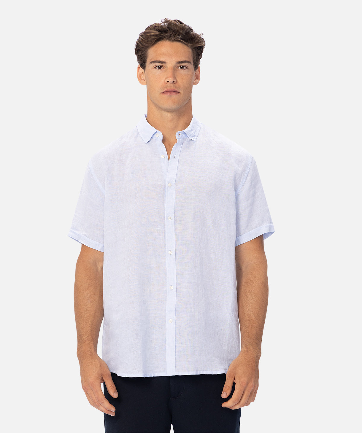 The Tennyson Linen S/s Shirt - Sky – Industrie Clothing Pty Ltd