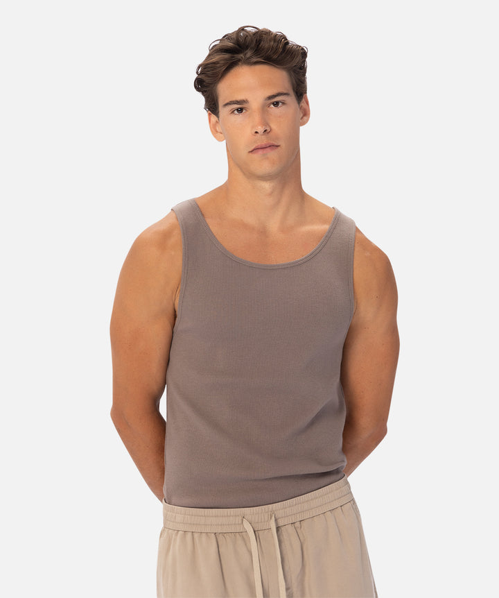 The New Brando Ribbed Singlet - Husk