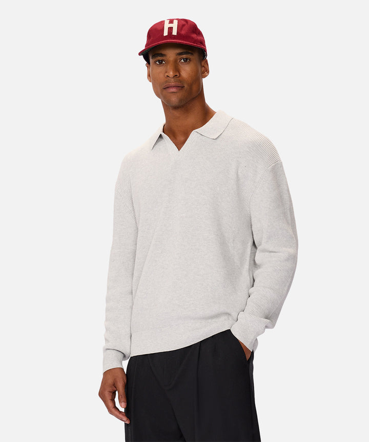 The New England Polo Knit - Ice Grey