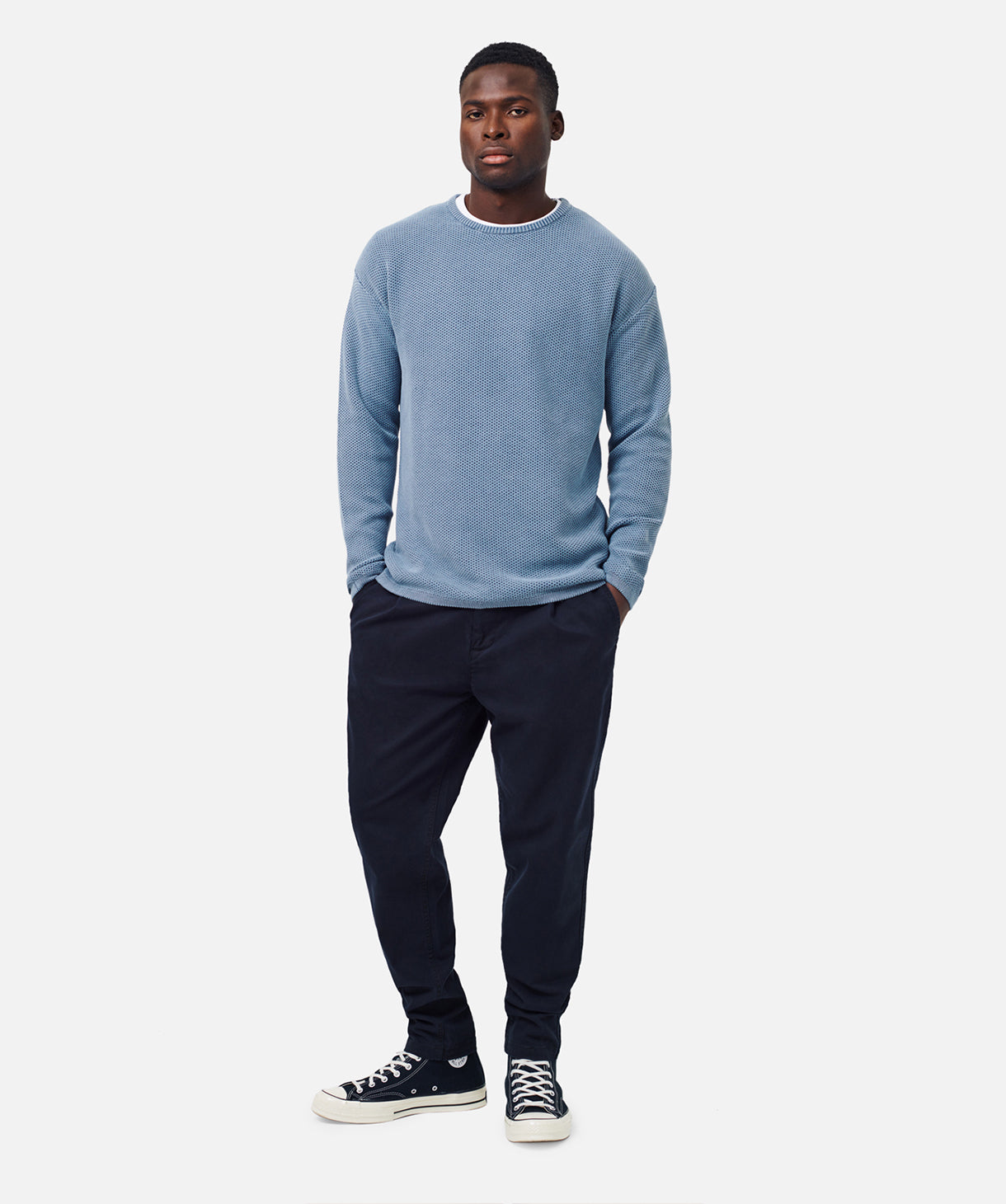 The Washed Culver Knit - Pilot Blue – Industrie Clothing Pty Ltd