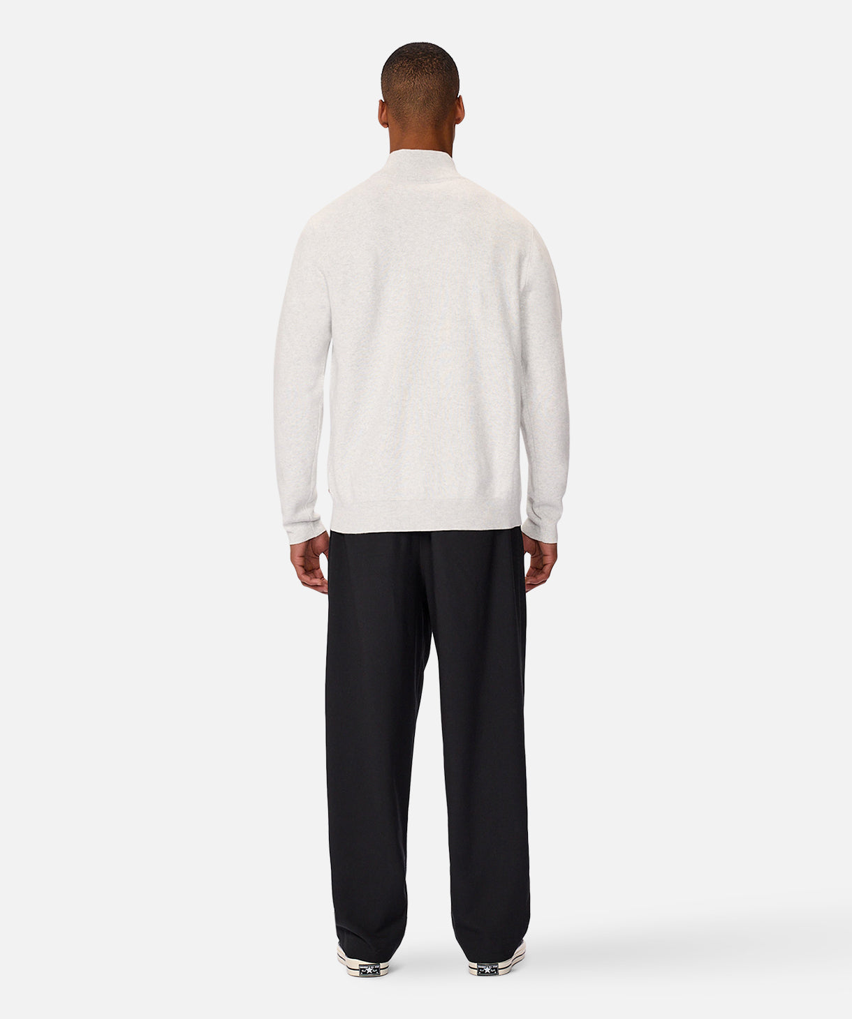 The Lakewood Zip Neck Knit - Snow Marle 24
