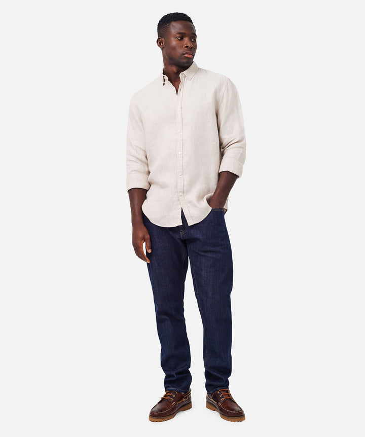 The Trinidad Linen Blend Long Sleeve Shirt - YD Sand