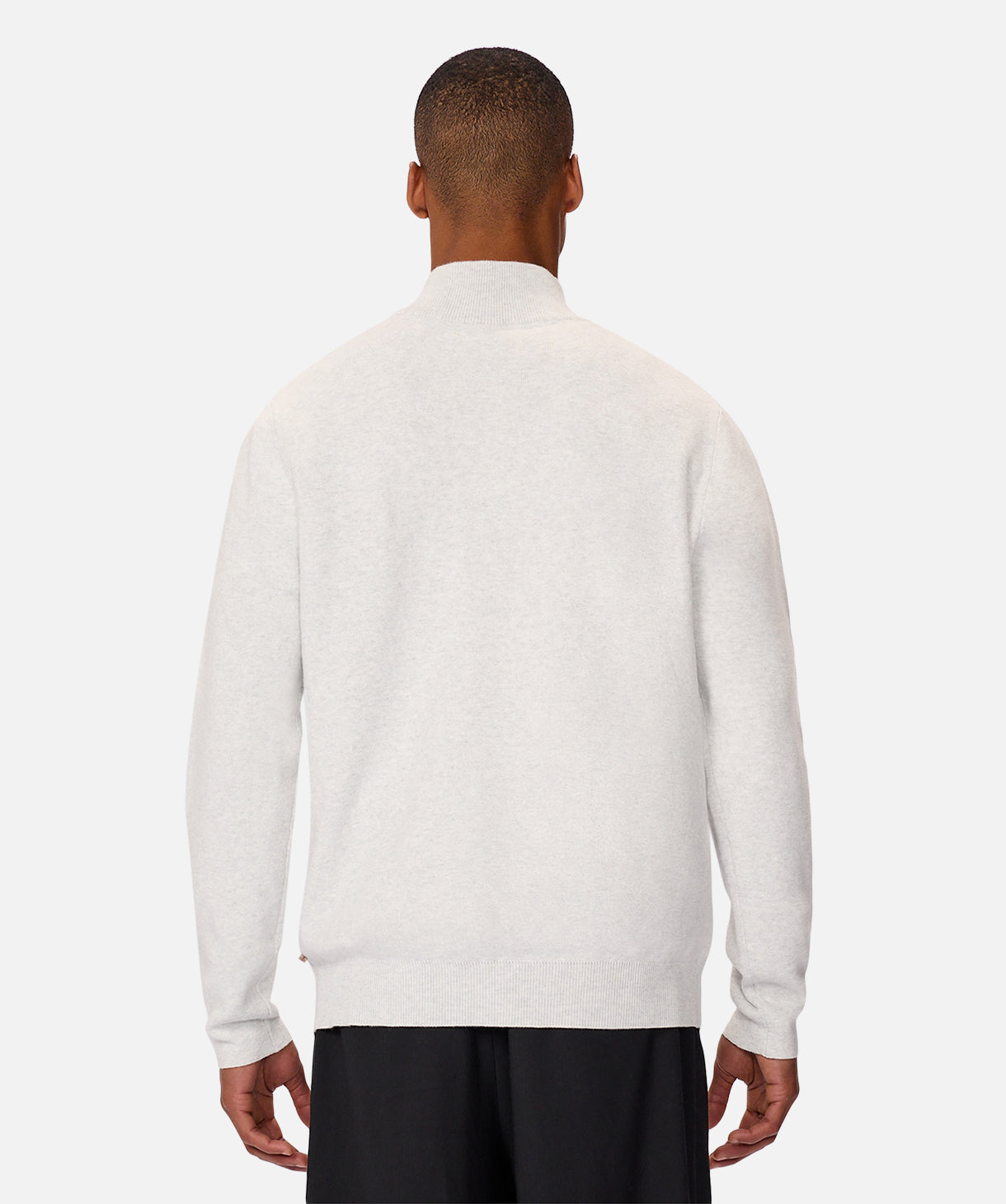 The Lakewood Zip Neck Knit - Snow Marle 24