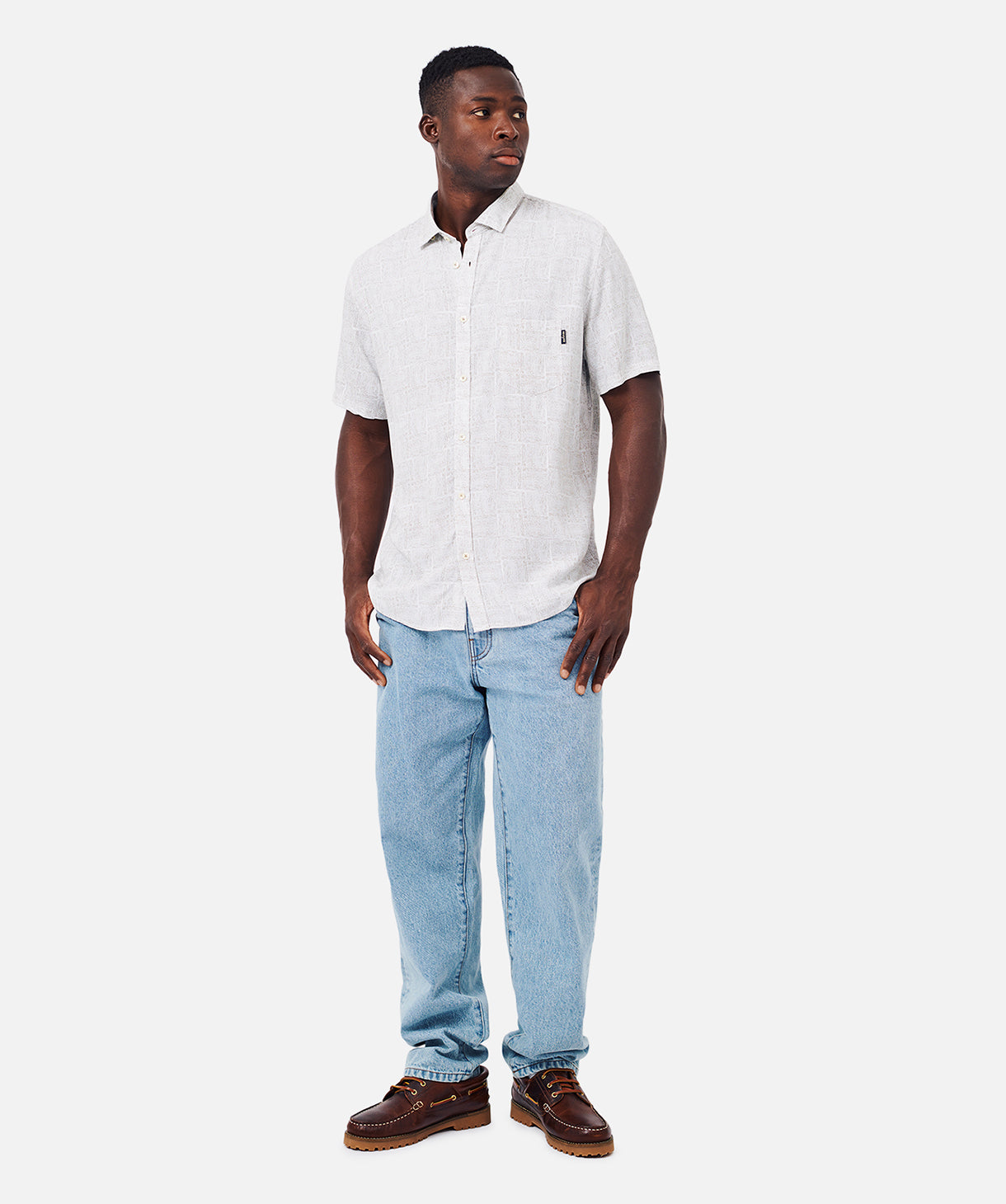 The Talavera S/s Shirt - White/Sage – Industrie Clothing Pty Ltd