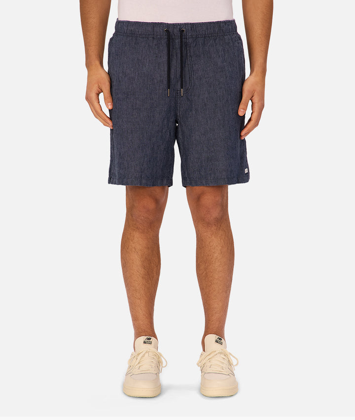 The Marina Linen Short - Indigo