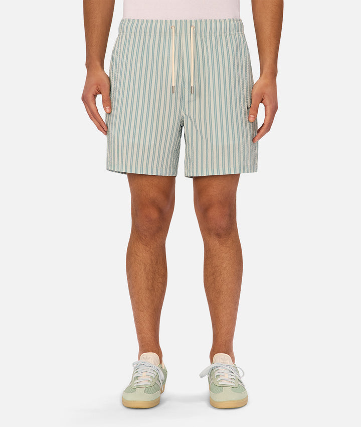The Berkeley Swim Short - Silver Blue / White