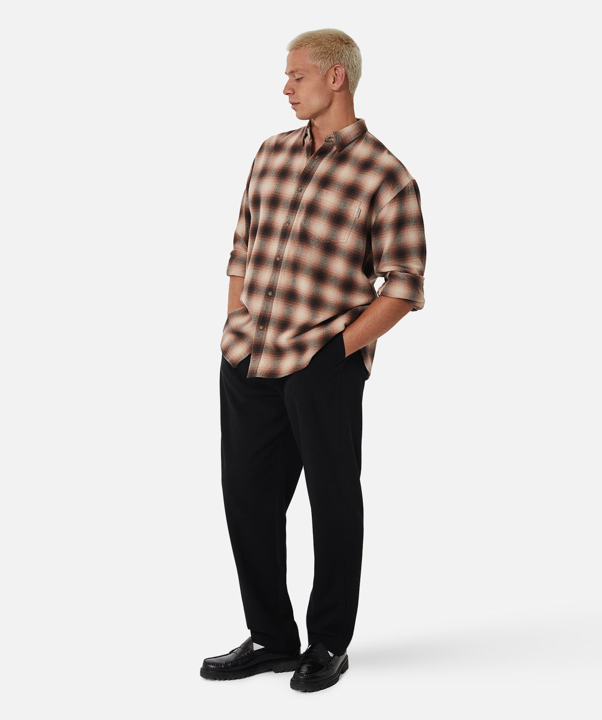 The Harrison Long Sleeve Shirt - Ginger/Black