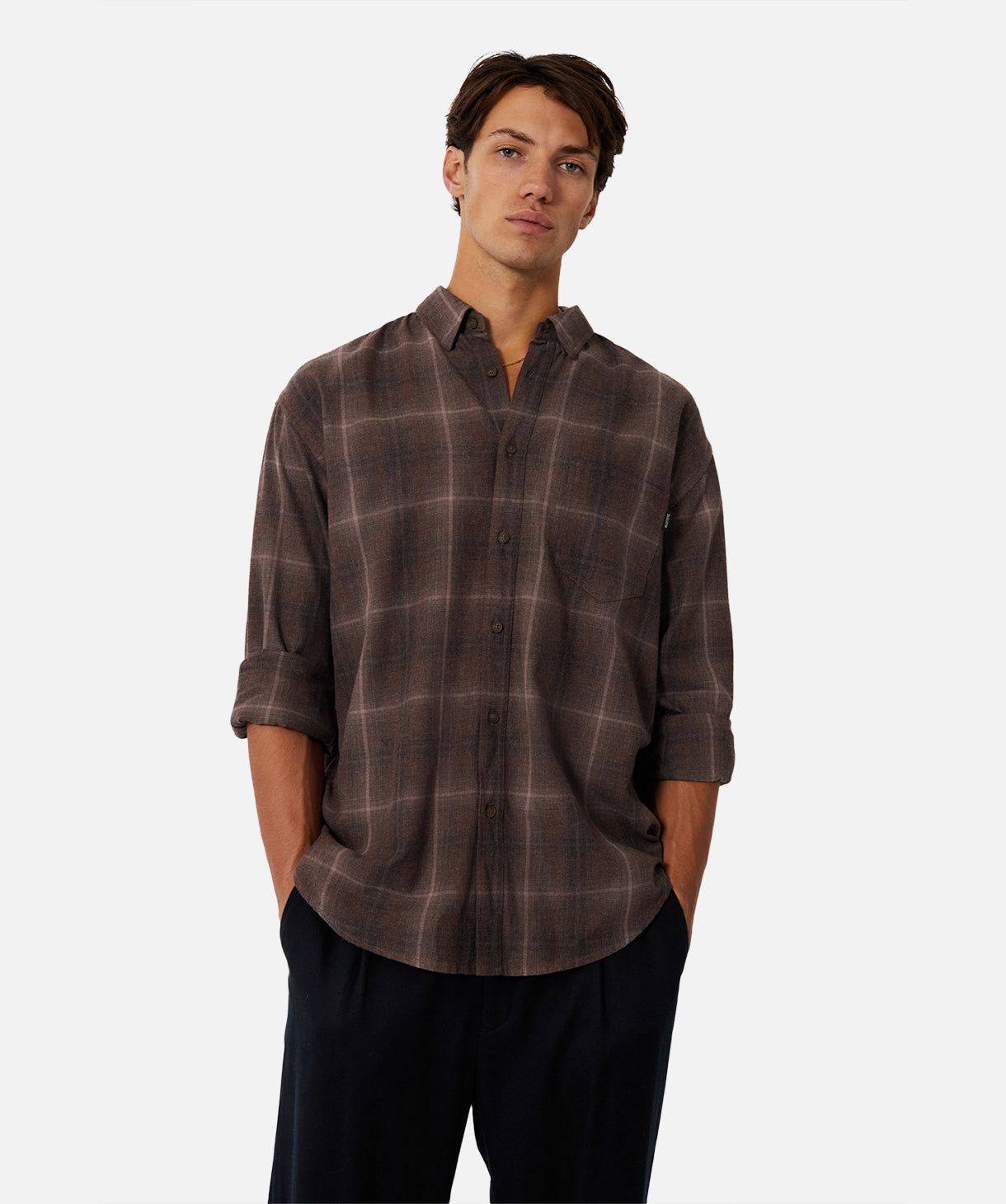 Shop The Scottsdale Ls Shirt in Plum Industrie Clothing