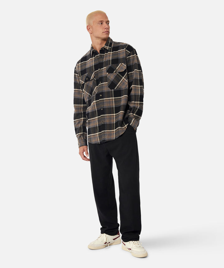 The Torrington Ls Shirt - Black Tweed