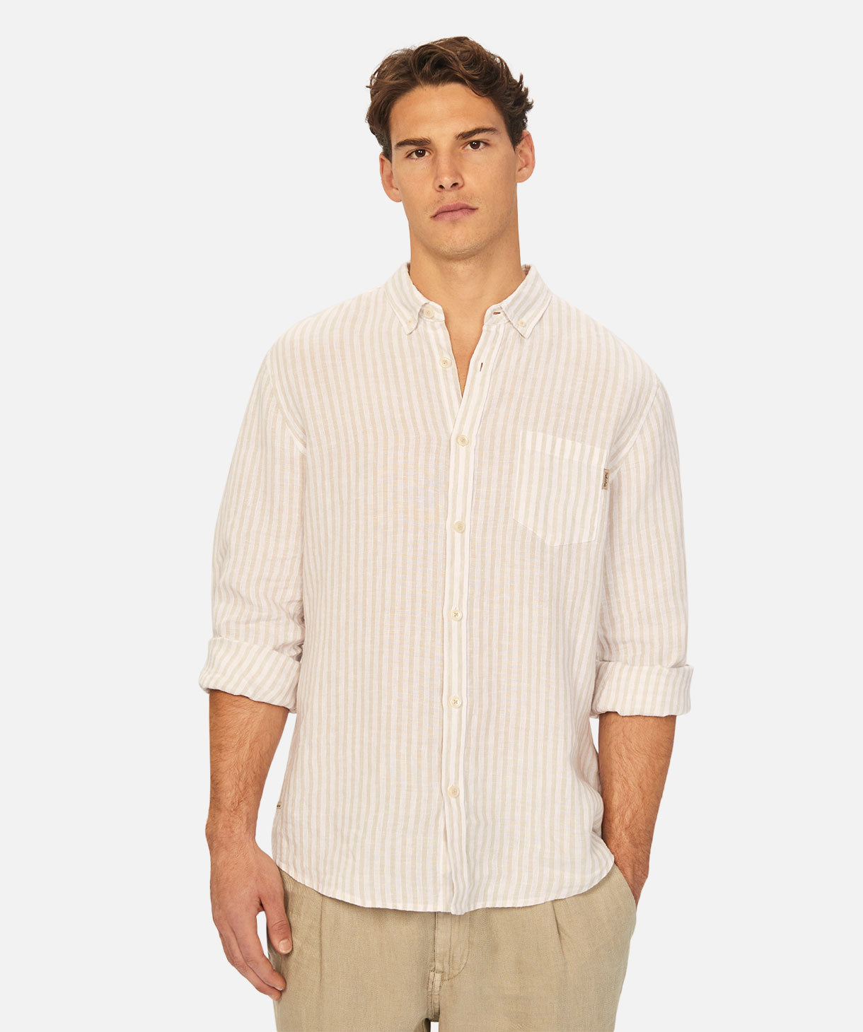 The Barcelos Linen L/s Shirt - Wheat White – Industrie Clothing Pty Ltd