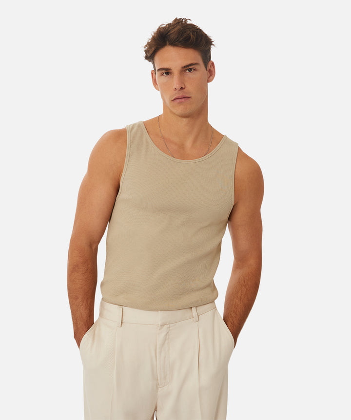 The New Brando Ribbed Singlet - Sage