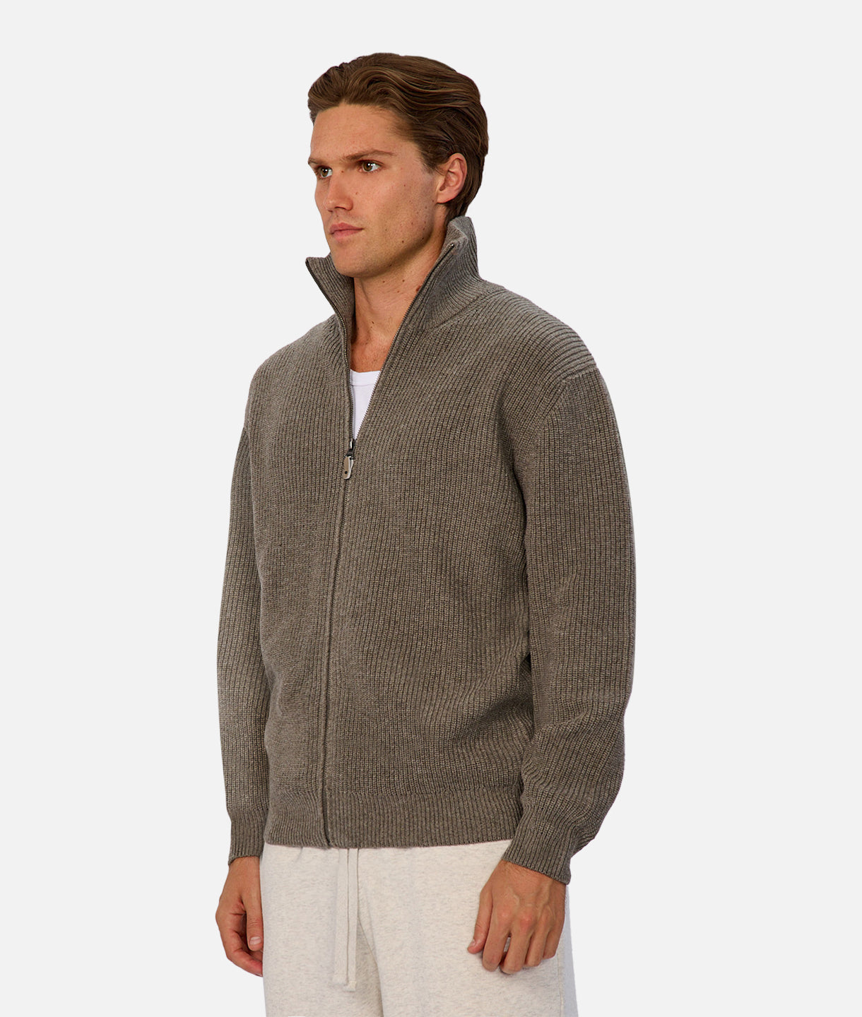 The Brunswick Zip Through Knit - Elmwood