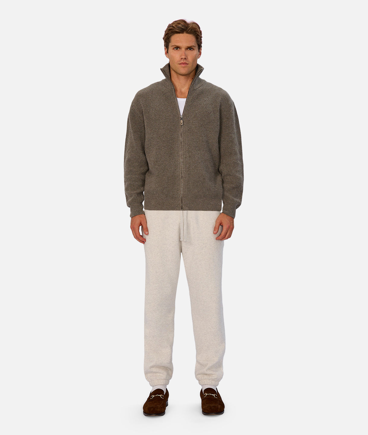 The Brunswick Zip Through Knit - Elmwood