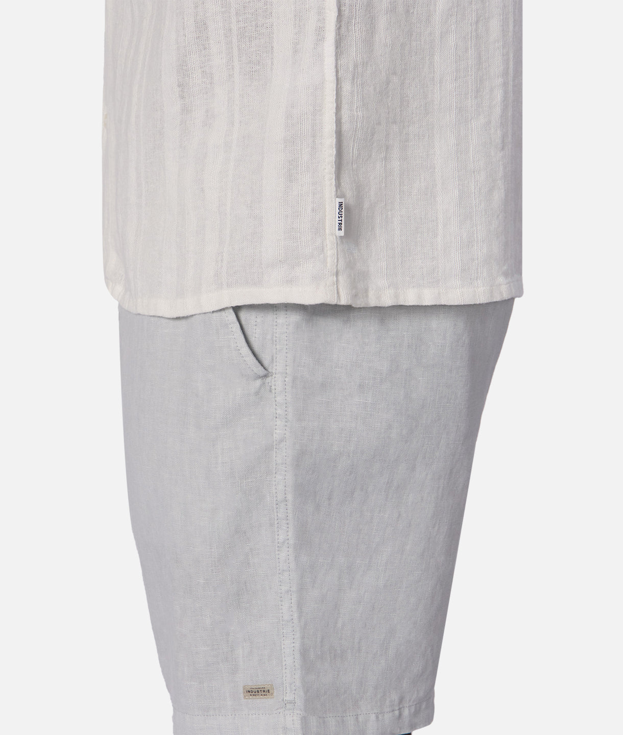 The Catanza Stripe S/s Linen Shirt - White
