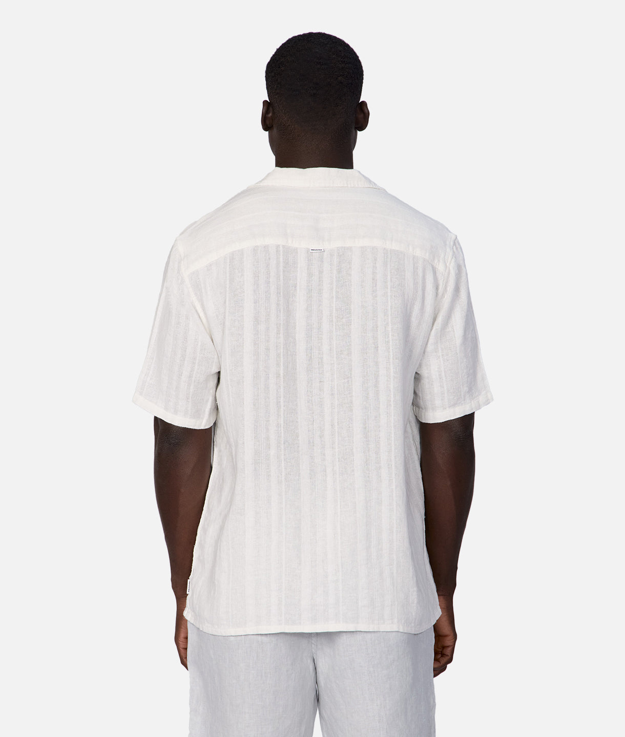 The Catanza Stripe S/s Linen Shirt - White