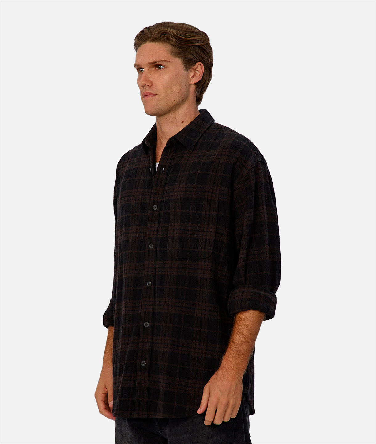 The Conneticut L/S Shirt - Black/Brown