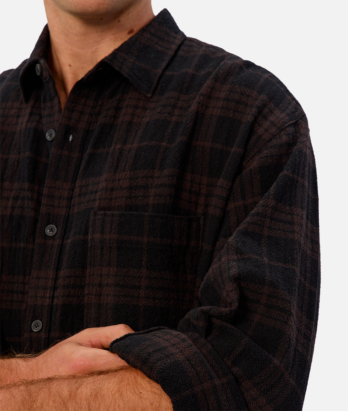 The Conneticut L/S Shirt - Black/Brown