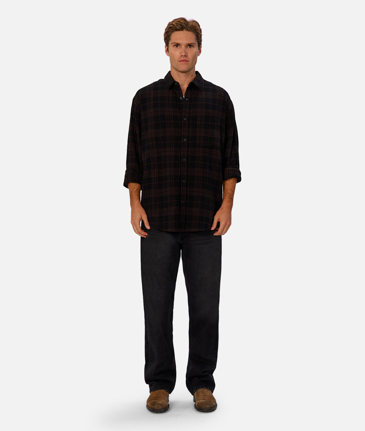 The Conneticut L/S Shirt - Black/Brown