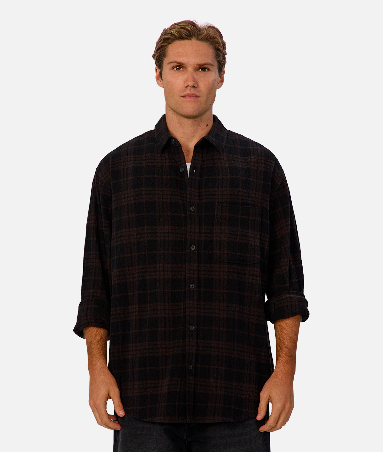 The Conneticut L/S Shirt - Black/Brown