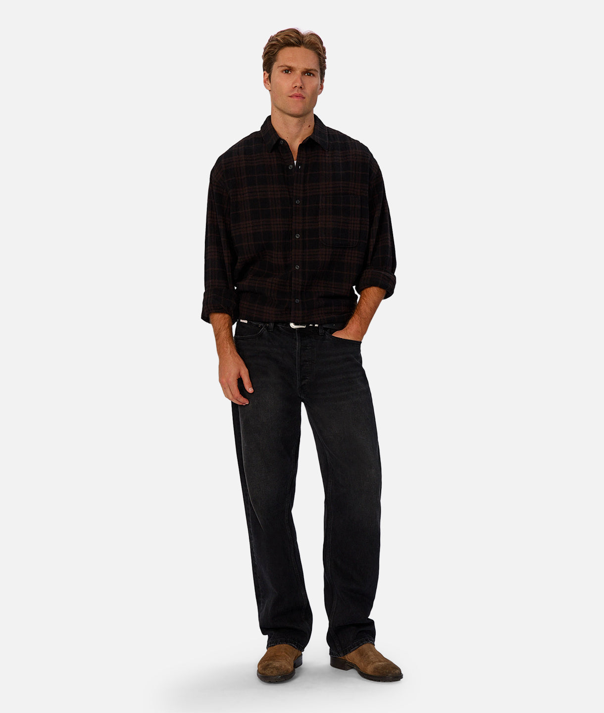 The Conneticut L/S Shirt - Black/Brown