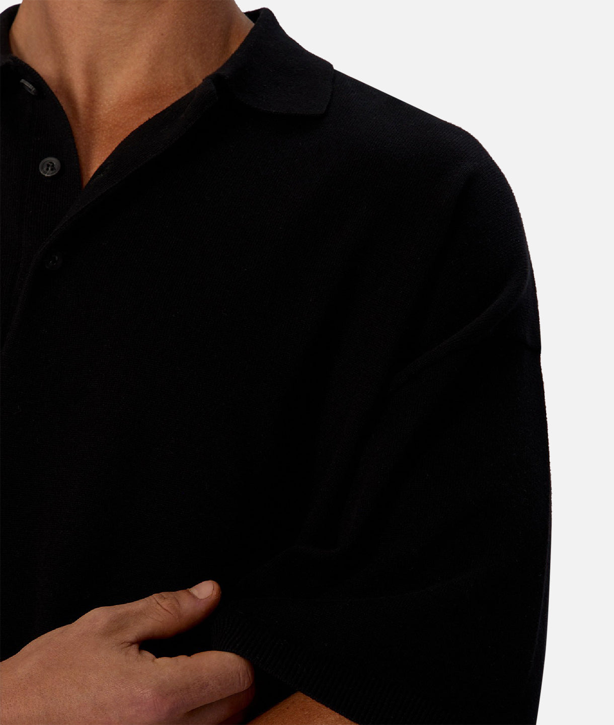 The Del Sur Knitted Polo - Black