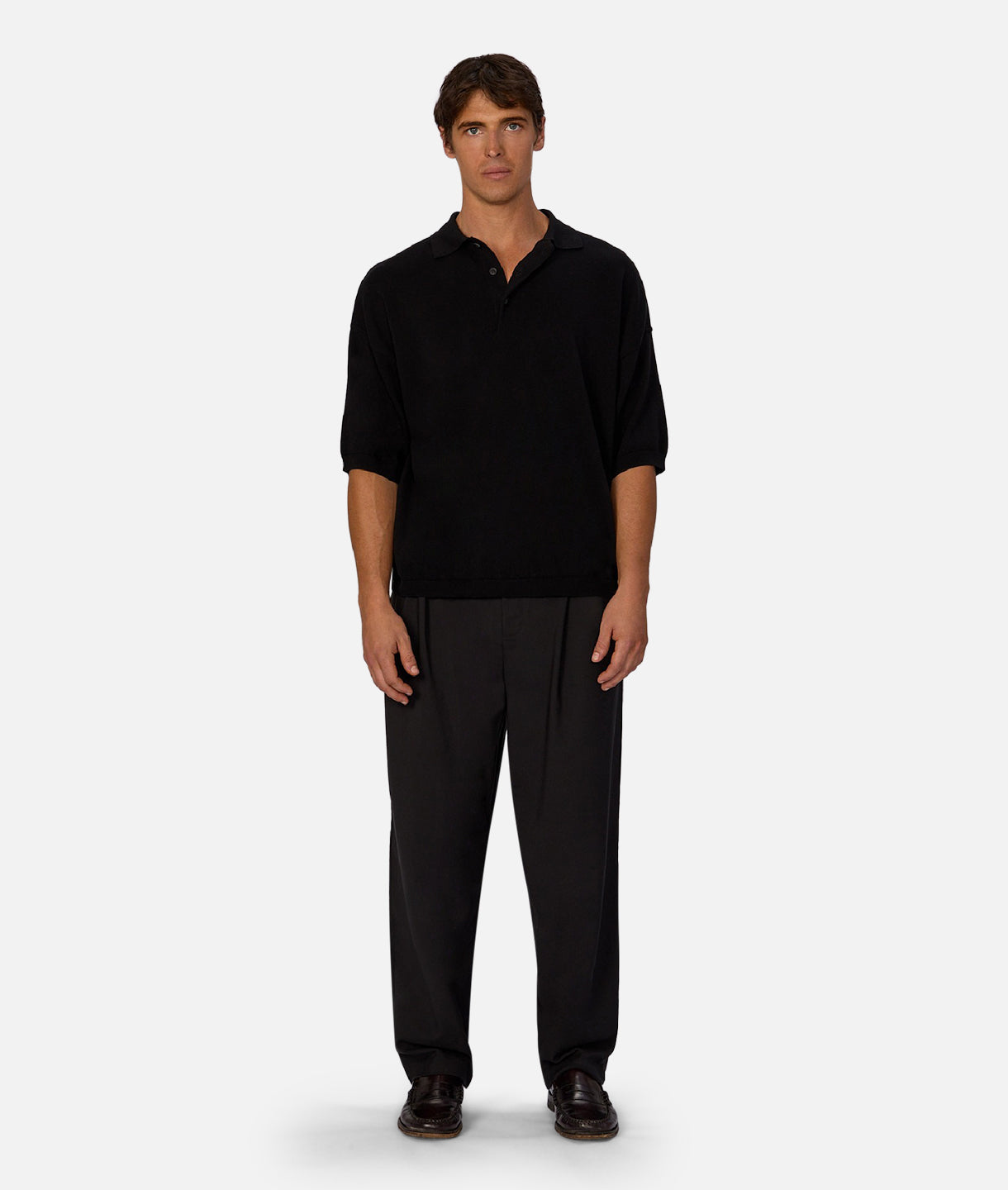 The Del Sur Knitted Polo - Black