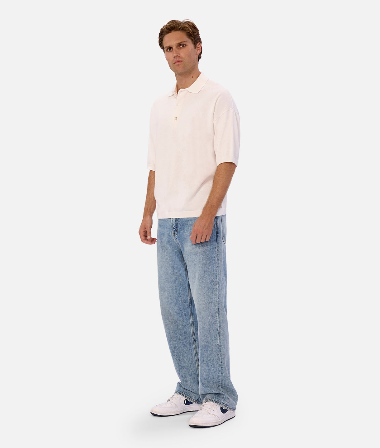 The Del Sur Knitted Polo - Milk